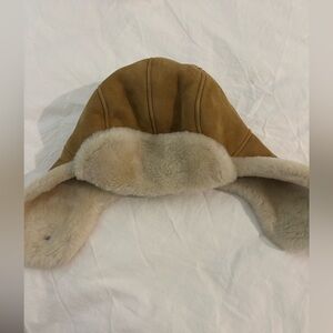 UGG Tan and Cream Shearling Hat